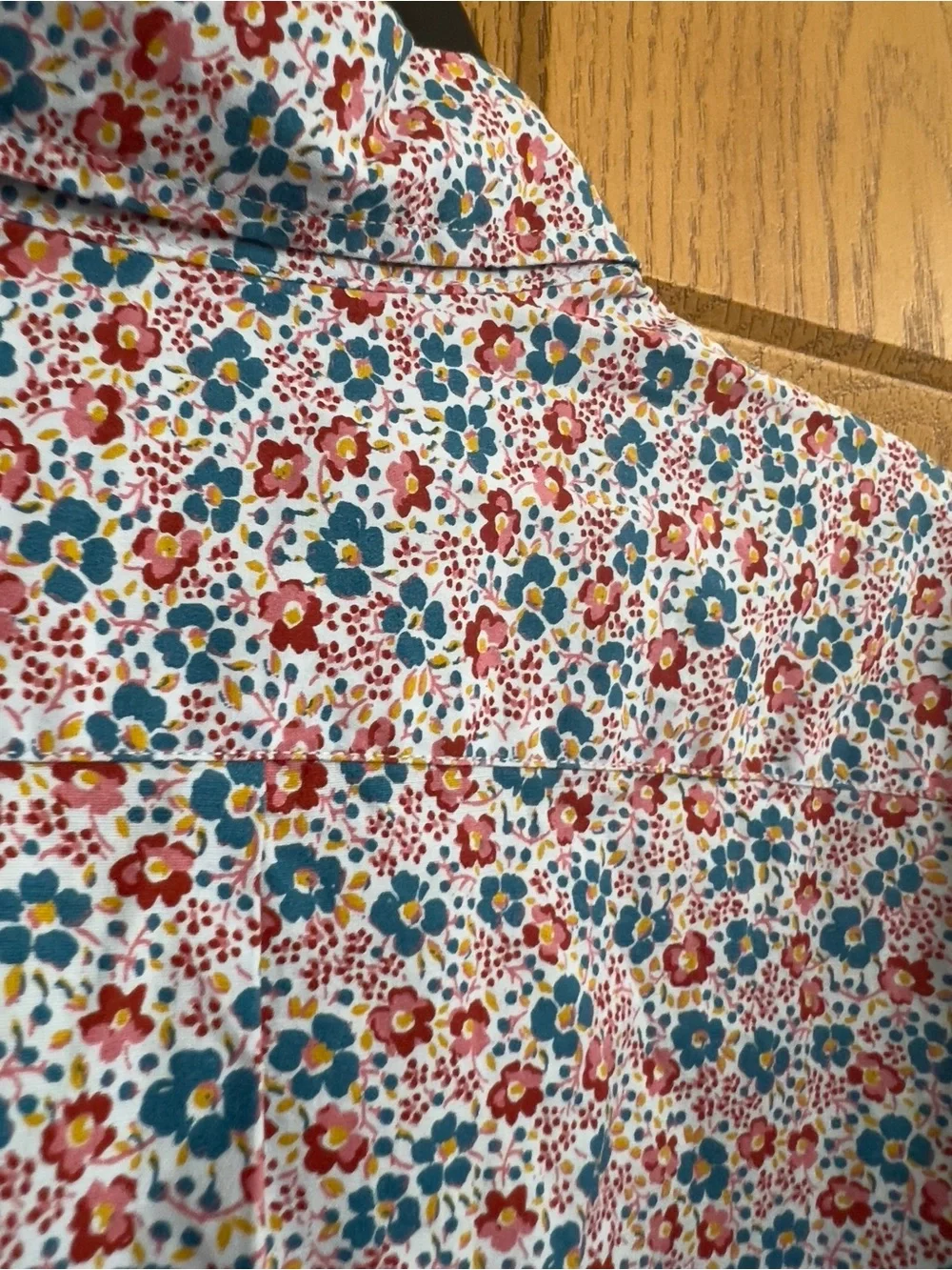 J.Crew Secret Wash Stretch Slim Shirt Ditsy Floral Print Size Large